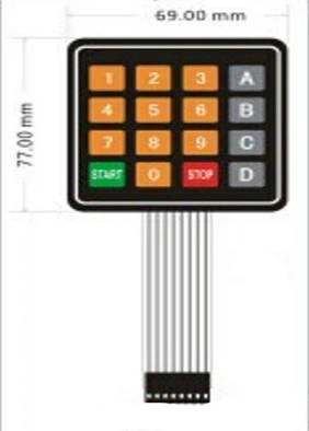DC 12V 4x4 16 Key Matrix Membrane
